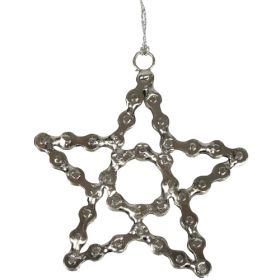 Recycled Bicycle Chain Star Ornament