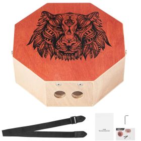Unique Cajon Box Drum, with Internal Guitar Strings, Portable Wooden Percussion Box, Birch Wood Drum Musical Instrument with Adjustable Strap