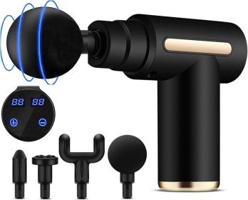 Muscle Massage Gun. Wireless, Touchscreen, Portable. 4 Interchangeable Heads.