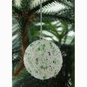 Recycled Wire Ball Ornament (Color: Green)