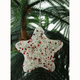 Recycled Wire Star Ornament (Color: Red)