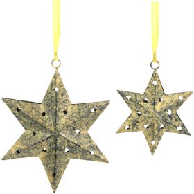 Recycled Metal Star Ornament w/ 6 Points (size: large)