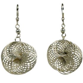 Silver Interwoven Wire Earrings (size: small)