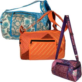 Round Patchwork Sports Bag (Color: Blue Tones)