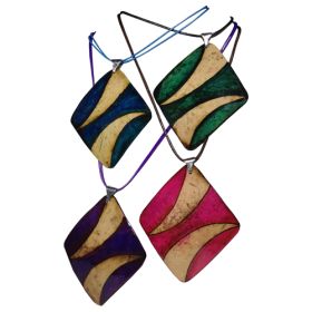 Calabash Heart Necklace & Earring Set (Color: Purple)