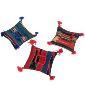 Handwoven Small Trivet (Color: Purple & Black Tones)