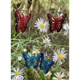 Gourd Dangle Butterfly Earrings (Color: Blue)